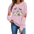 thumbnail image 2 of QUNYINEY Halloween Women's Sweatshirt Pullover Crew Neck Cute Ghost Pumpkin Tops Loose Fit Fall Long Sleeve Graphic Sweatshirts, 2 of 5