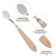 thumbnail image 4 of Uxcell 2 Packs 22mm Width No.20 Stainless Steel Palette knife Spatula Oil Painting Knife Wood Handle, 4 of 6