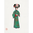 thumbnail image 2 of Vintage Chinese Clothing 12x14 Gold Ornate Wood Framed with Double Matting Museum Art Print Titled - Lady in modern Manchu costume, 2 of 4