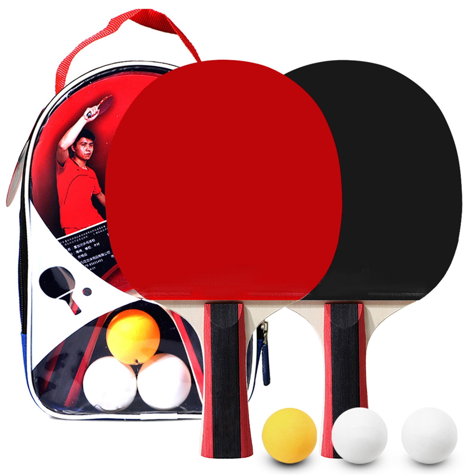Tennis Table Tennis 2 Player Set 2 Table Tennis Bats Rackets And 3  Balls With Cover Bag