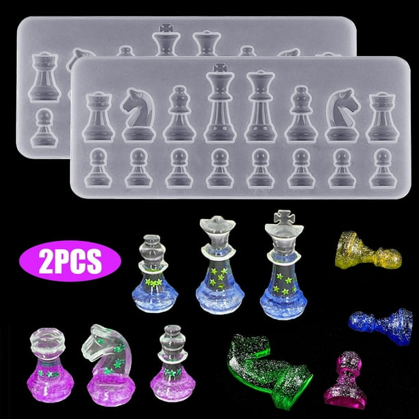 Chess Resin Molds, Silicone Resin Chess Molds Jewelry Making Tools, International Chess Silicone