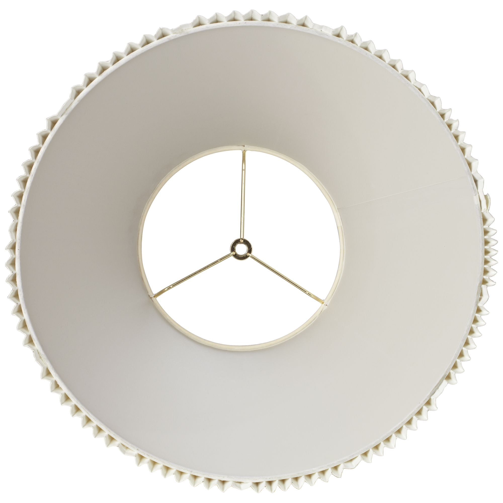 Springcrest Eggshell Pleated Large Empire Lamp Shade 9" Top x 17" Bottom x 11.75" High x 12.25" Slant (Spider) Replacement with Harp and Finial