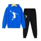 thumbnail image 3 of Conjunto de 2 piezas de sudadera con capucha y pantalones deportivos para niños de 4 a 14 años, conjuntos casuales para niñas, chándales, ropa para niños, otoño y primavera, 3 of 5