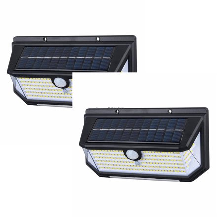 

2Pcs Gutter Lights Solar Motion Sensor Lights Outdoor Wall Mounted Solar Led Lamp 2 Lighting Modes Solar Powered Induction Wall Light For Outside Fence Garage Auto On/Off Black