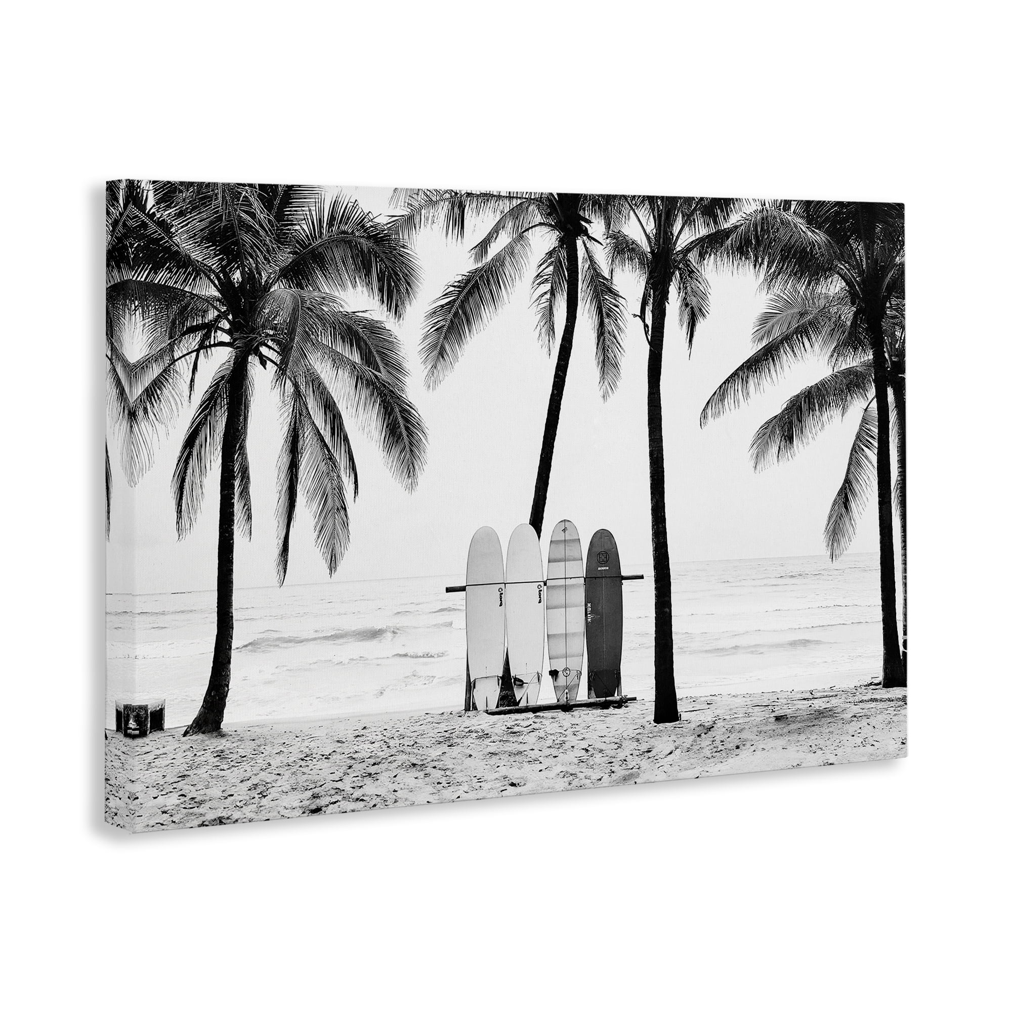 Stupell Industries Centered Surf Boards View Nautical & Beach Photography Wrapped Canvas Art Print Wall Art, 36 x 24