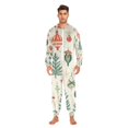 thumbnail image 2 of Christmas Ornamen Leaves Adult Onesie Pajamas Slim Fit Christmas One Piece Suit Pjs for Women and Men Hooded Zipper, 2 of 7