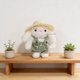 thumbnail image 4 of Juguete de peluche para conejito jardinero – Muñeca de peluche súper suave de orejas caídas, peluche de conejo Kawaii peludo, compañero de sueño adorable, regalo navideño, 1 pack, 4 of 6