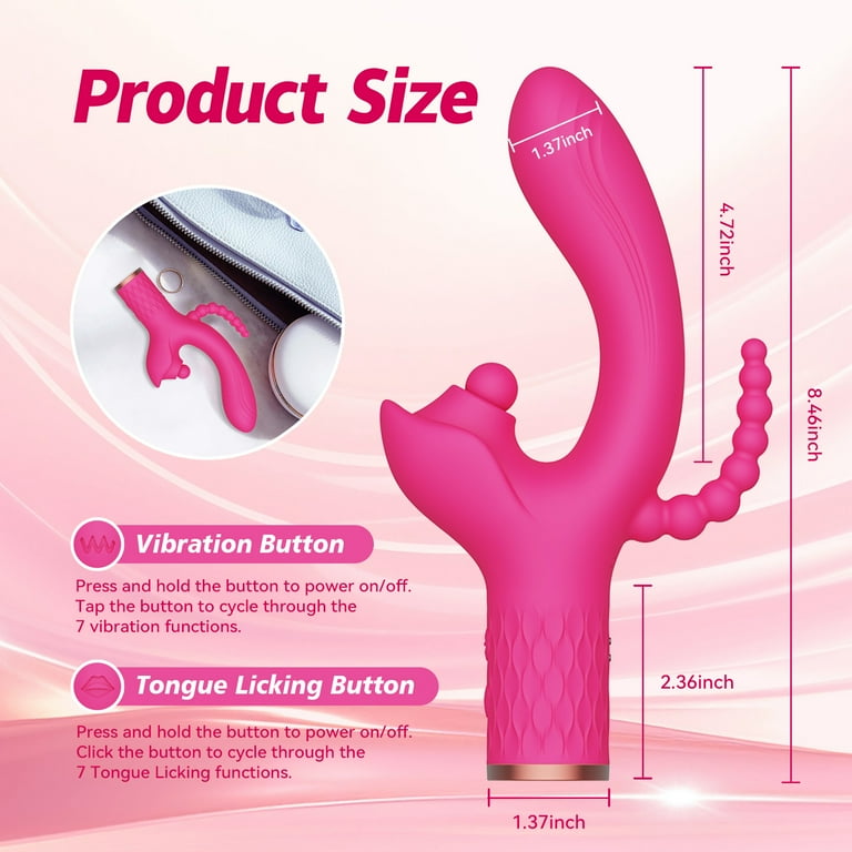 Women Rabbit Vibrator with 7 Pulsing & Vibrating Modes,G-Spot Vibrator Dildo  with Anal Beads Plug,Couples Adult Sex Toys(Rose Red) - Walmart.com