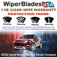 thumbnail image 2 of 2016 Land Rover Range Rover Evoque Beam Wiper Blades Wipers w/1yr Warranty (Set of 3) w/Rear Wiper (WiperBladesUSA), 2 of 5