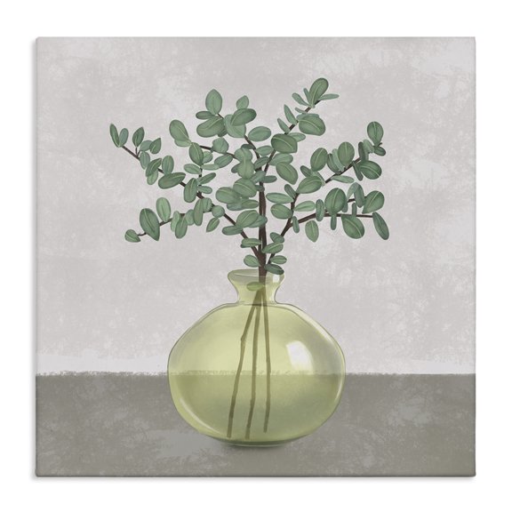Stupell Industries Modern Plant In Vase Grey Neutral Canvas Art, 17 x 17, by Ziwei Li