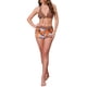 thumbnail image 2 of Conjuntos de bikini de dos piezas con top halter y pantalones cortos para mujer Inspire Chic, estampado de hojas, color bloque, talla X-Large, marrón, 2 of 5