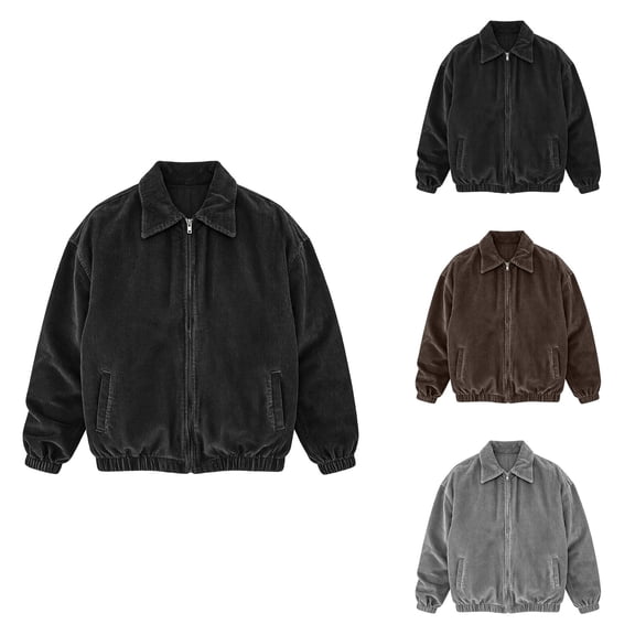Corduroy Fashion Casual Long Sleeve Pocket Jacket For Fall/Winter