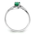 thumbnail image 2 of 14K White Gold Ring Band Gemstone Emerald Oval Green, 2 of 5
