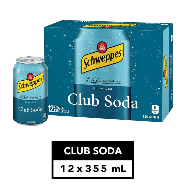 Schweppes Club Soda 12 x 355 mL, Canettes