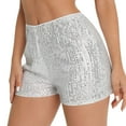 thumbnail image 3 of Mepaouo Women's Sequins Shorts High Elastic Waist Straight Leg Glitter Party Concert Short Pants Sizes S-XL, 3 of 7