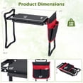 thumbnail image 3 of Black 2‑in‑1 Folding Garden Stool Kneeler with Built‑in Tool Pouch Heavy‑Duty 300 LBS Capacity Portable Gardening Seat with Comfort EVA Pad, 3 of 9