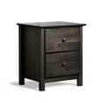 thumbnail image 2 of Grain Wood Furniture Shaker 2-Drawer Bedside Nightstand, Solid Wood with Expresso Finish, 2 of 6
