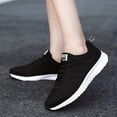 thumbnail image 3 of Zapatillas De Running Tejidas Voladoras Para Mujeres, Zapatillas De Malla Transpirable Para Caminar, Zapatillas Casuales Al Aire Libre Con Cordones, 3 of 4