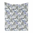 thumbnail image 1 of Safari Soft Flannel Fleece Throw Blanket, Savannah Nature Leopards with Exotic Flowers Boho Wild Life Theme Violets, Cozy Plush for Indoor and Outdoor Use, 50" x 70", Multicolor, by Ambesonne, 1 of 6