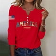 thumbnail image 2 of Women's Tops T-Shirts Patriotic Graphic Short Sleeve Fourth Of July Celebration National Day Commemorative Going Out Shirts, 2 of 4