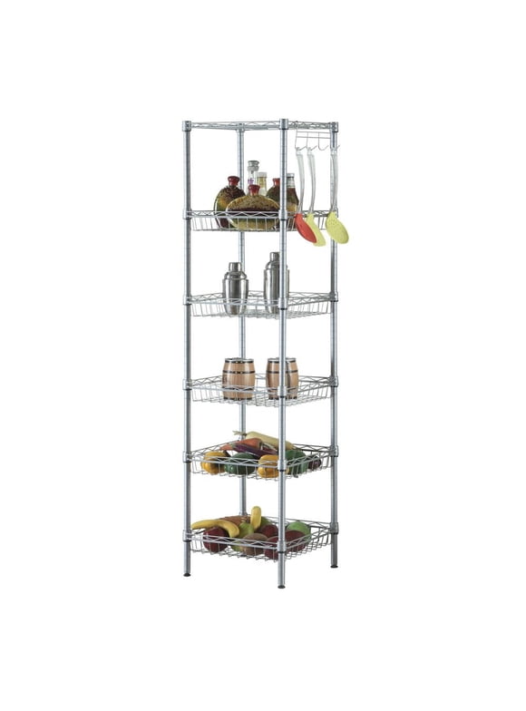 Ktaxon 6 Tier Wire Storage Shelving Rack for Garage Kitchen Bathroom,265lbs Capacity