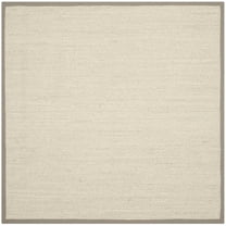 SAFAVIEH Natural Fiber Kentigern Border Seagrass Area Rug, Marble/Khaki, 8' x 8' Square