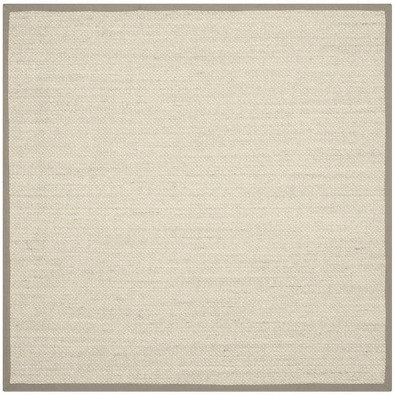 SAFAVIEH Natural Fiber Kentigern Border Seagrass Area Rug, Marble/Khaki, 10' x 10' Square