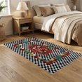 thumbnail image 2 of ODIKA 5'x7' Washable Area Rug Graphic Funky Aesthetic Checkerboard Men Cartoon Alt Dice Playful for Small Living Room, Bedroom, Easy Care, Non-Shedding, Pet Friendly, 2 of 7