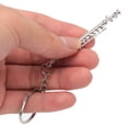 thumbnail image 3 of Flute Keychain Metal Key Ring Gift Decoration Musical Instrument Ornament Silver, 3 of 5