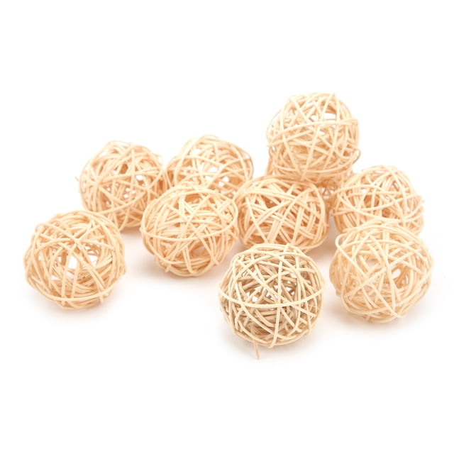 Juguete Sepak Takraw Juguete De Pájaro Tejido A Mano Color Natural De Ratán 10 Piezas Para Decoración Del Hogar Para Juguete Masticable De Animales ANGGREK Mascotas