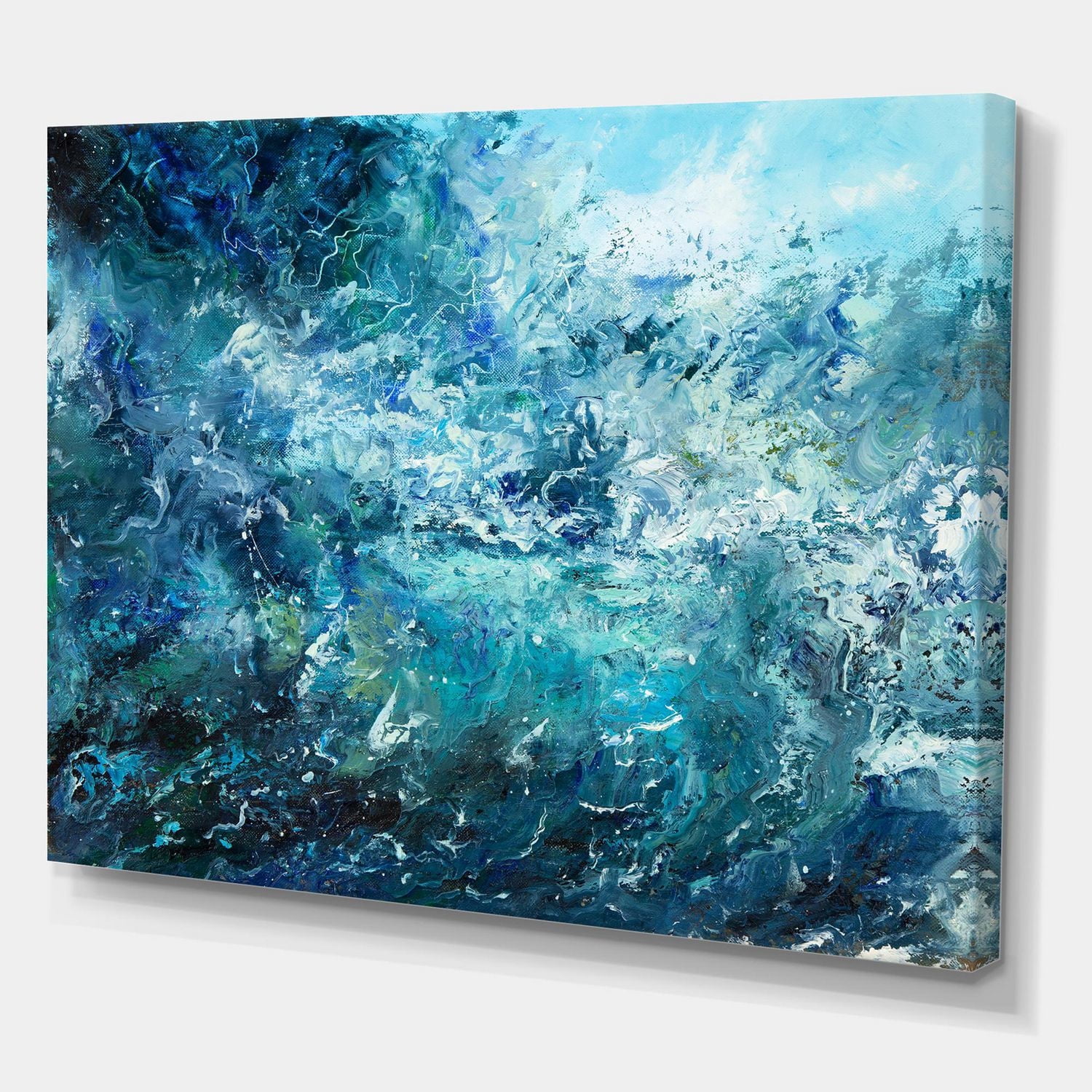 Designart Wild Blue Ocean Waves V Canvas Wall Art