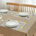 thumbnail image 3 of White Daisy Flower Black Lines Pattern Summer Placemats Table Placemats Set Of 4-Linen Kitchen Washable Placemats Table Mats 11.8"x17.7" Non-Slip Heat Resistant, 3 of 6