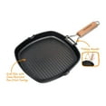 thumbnail image 6 of MasterPan Non-Stick Grill Pan Wooden, 11", Folding Handles, 6 of 11