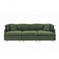thumbnail image 5 of Comfortable Teddy Green Sofa with 2 Throw Pillows|3-Seat & Solid Wood Frame, 5 of 9