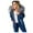 Dark Blue, variant on SuDongPo Women's Warm Denim Jean Jacket Solid Color Long Sleeve Lapel Collar Plush Button Fleece Panel Coat Plus Size Loose Casual Outerwear Fall Winter Fashion 2024 Ladies Soft Jackets