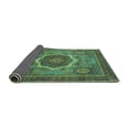 thumbnail image 2 of Ahgly Company Indoor Round Oriental Turquoise Blue Modern Area Rugs, 7' Round, 2 of 4