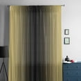thumbnail image 5 of Yellow Black Ombre Semi Sheer Curtains Drapes for Living Room, Bedroom, French Doors Window 54 Inches Long, Modern Gradient Abstract Art Rod Pocket Chiffon Curtain Drapery Voile Draperies Panel, 5 of 6