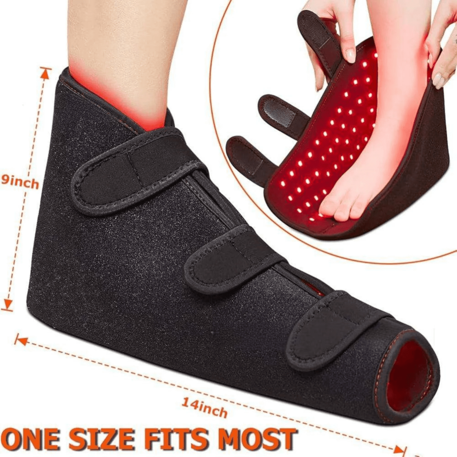 LED Red Light Foot Device with 660nm & 850nm - Adjustable Timer & 3 Temperature Settings - Ergonomic Shoe Design for Home Use - Foot Massager for Daily Relaxation