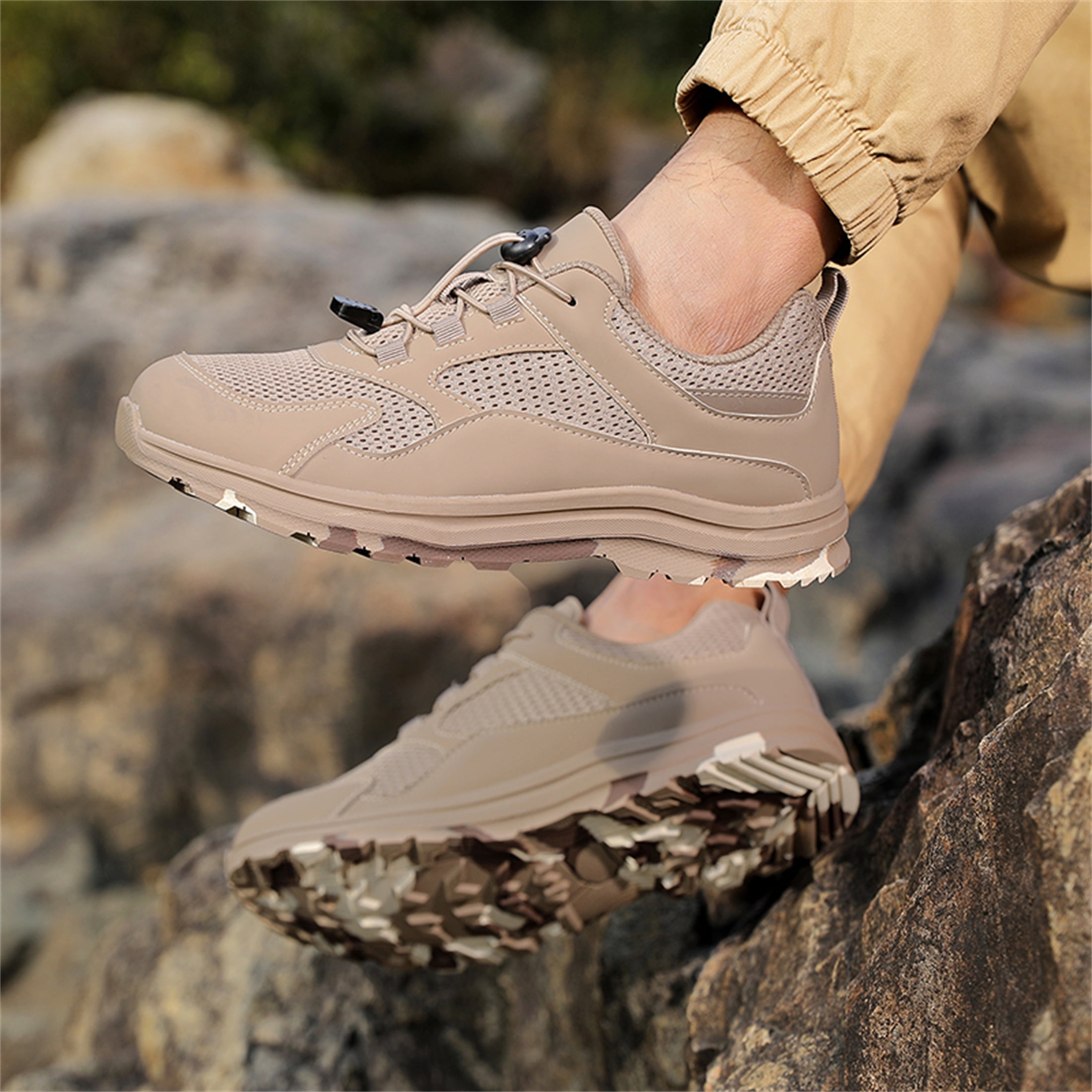 YOURDIARY Mens Lightweight Hiking Shoes Breathable Non-Slip Outdoor Trekking Shoes