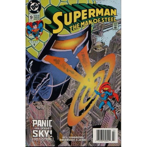 Superman: The Man of Steel #9 (Newsstand) VF ; DC Comic Book