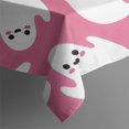 thumbnail image 4 of Halloween Cute Ghosts on Pink Pattern Rectangle Tablecloth 60"x120",Waterproof Polyester Rectangle Table Cloth, Wipeable Spillproof Polyester Tablecloth for Dining, Camping, Indoor and Outdoor, 4 of 6