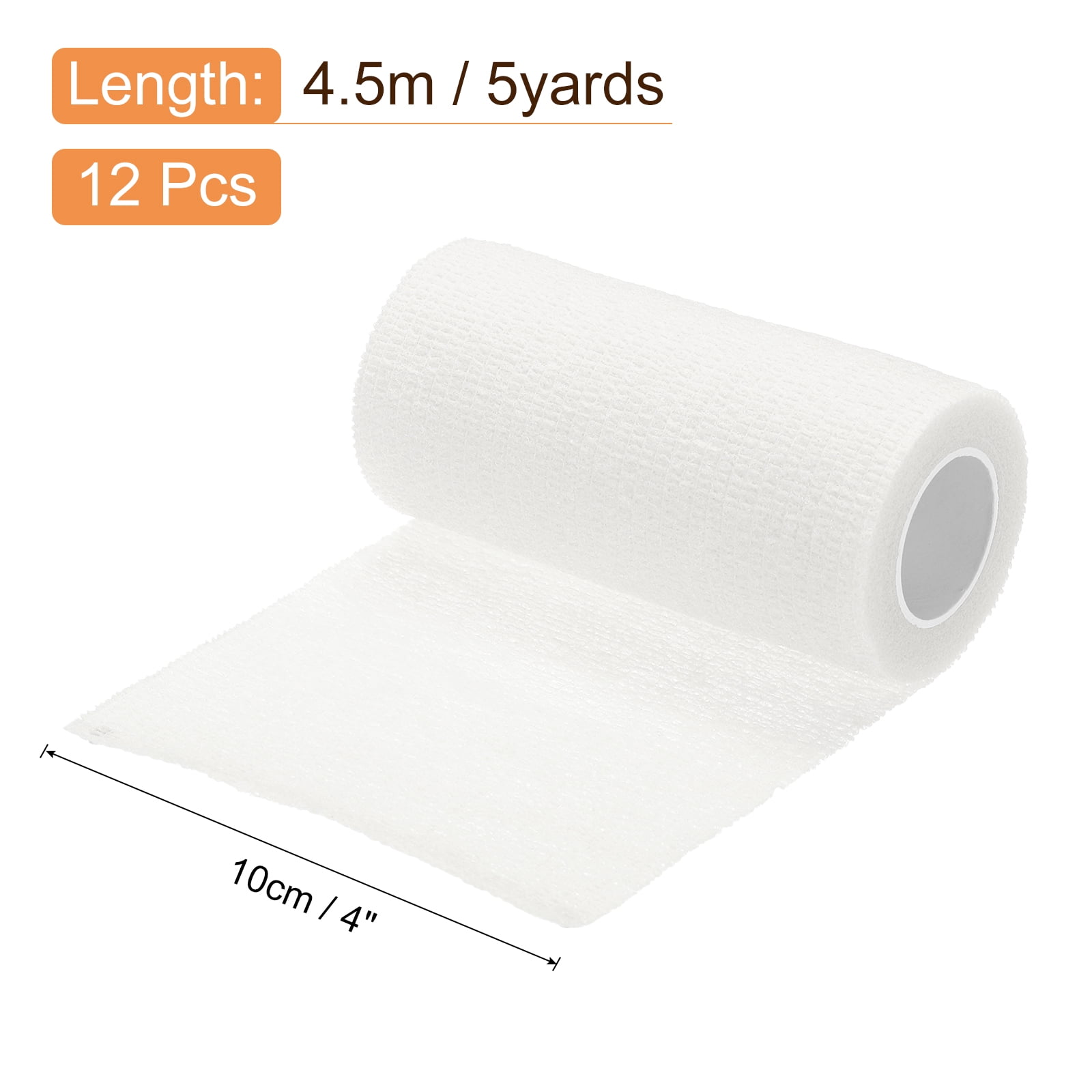 12 Pack Elastic Cohesive Bandage Wrap 4 Inch x 5 Yards Breathable Self Adhesive Athletic Tape Roll White