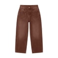 thumbnail image 4 of ClodeEU Women's High Waist Cropped Wide Leg Jeans ,Casual Button Fly Denim Capri Pants with Pockets ,Women's Plus L, 4 of 6