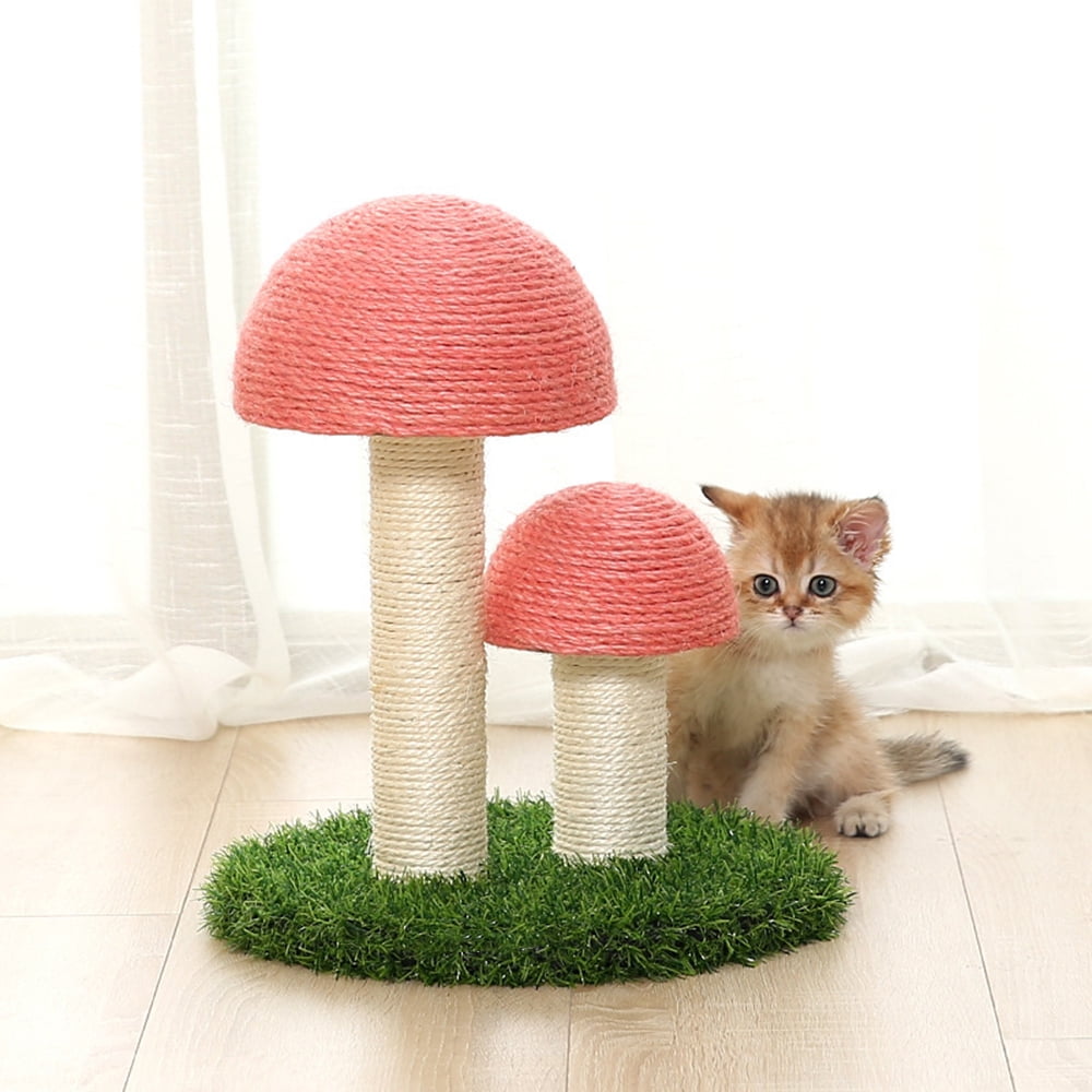 Meikuler Cat Scratching Post, Mushroom Scratcher Toys for Cats & Kittens, Natural Sisal Cat Scratchers for Cats