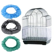 Visland Bird Cage Cover, Breathable Stretchy Shell Skirt Mesh Parrot Cage Net Cover Seed Catcher Food Guard Pet Products