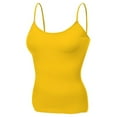thumbnail image 3 of Essential Basic Women Layering Basic Short Camisole Cami Adjustable Strap Tank Top - 2Pk - Bright Coral, Neon Yellow, L, 3 of 4