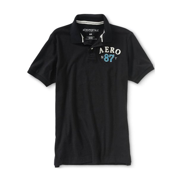 Polo de Rugby Aeropostale 87 Ny negro grande