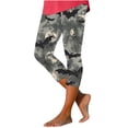 thumbnail image 3 of BiZtdJrK Legging Capris for Women 2025 Halloween Costumes Novelty Graphic Printed Cropped Yoga Pants Milk Silk Soft High Waist Skinny Capri Pant Sales of The Day Lightning, 3 of 5