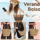 thumbnail image 4 of Bolso Playa Mujer Rayas Negras Cuerda Papel Con Cierre Gran Capacidad, 4 of 5