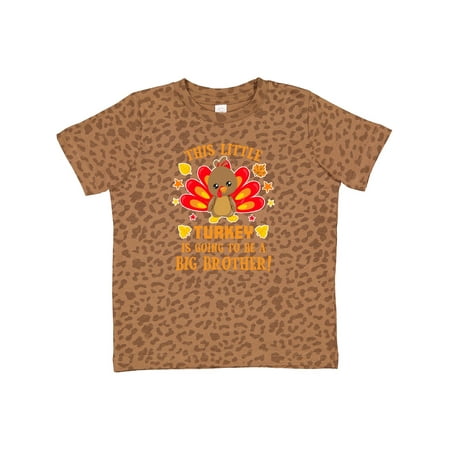 

Inktastic This Little Turkey is Going to Be a Big Brother with Orange Text Gift Toddler Boy Girl T-Shirt